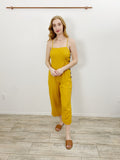First Monday Linen Mustard Button Jumper Small