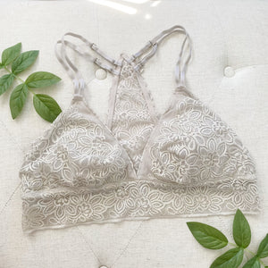 Aerie Lace Cream Padded Bralette Large