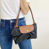 Longchamp Black Monogram Le Pliage Nylon Tote