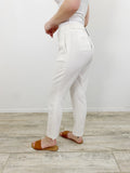 THEORY Thaniel Warm Ivory Slim Trouser Pants NWT 8