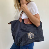 Longchamp Black Monogram Le Pliage Nylon Tote