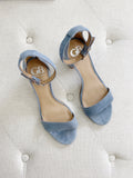 Gianni Bini light blue Velvet Nubuck Heels 6.5