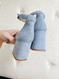 Gianni Bini light blue Velvet Nubuck Heels 6.5