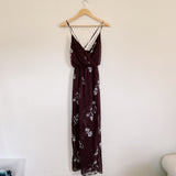 Sienna Sky Floral Wine Maxi Dress Small