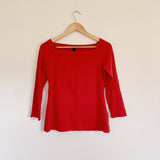 J. Crew Red Solid Top Large