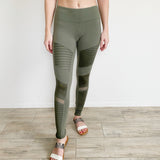 Alo Yoga Olive Green Mesh Cutout Leggings Small