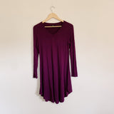 Cupid Cotton Long Sleeve Plum Tunic Dress Small