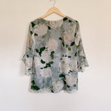 Calvin Klein Floral Sheer Blouse Medium