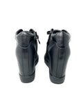DKNY Black Leather Ginnie Wedge Sneakers 8