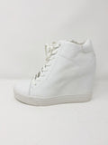 DKNY Women's White Ginnie Wedge Sneakers 8