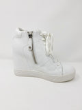 DKNY Women's White Ginnie Wedge Sneakers 8