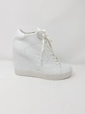 DKNY Women's White Ginnie Wedge Sneakers 8