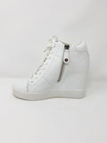 DKNY Women's White Ginnie Wedge Sneakers 8
