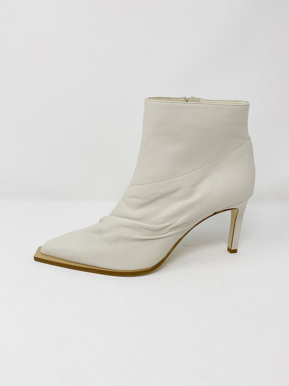 TIBI Leather Ivory Boots New 38