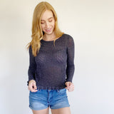 American Eagle Ruffle Knit Sweater Medium