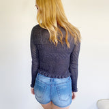 American Eagle Ruffle Knit Sweater Medium