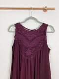 altar'd state Lace Embroidered Wine Dress Medium
