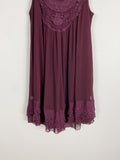 altar'd state Lace Embroidered Wine Dress Medium