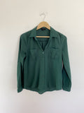 MINE Hunter Green Button down Top Medium