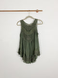 Altar'd State Olive Lace Embroidered Tank Top Medium