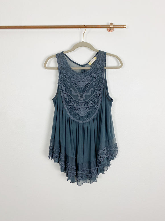 Altar'd State Lace Boho Embroidered Tank Top Large