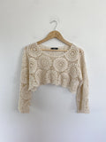 SHEIN Crochet Knit cream Crop top Small