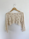 SHEIN Crochet Knit cream Crop top Small