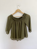Sweet Wanderer Olive off the shoulder Top Medium