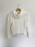 Poof Apparel Turtleneck Knit Sherpa Sweater S