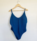 Aerie Low Back One Piece Blue Swimsuit New XXL
