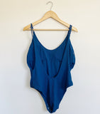 Aerie Low Back One Piece Blue Swimsuit New XXL