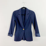 Charlotte Russe Navy Hearts silk Blazer XS
