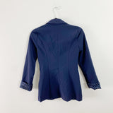 Charlotte Russe Navy Hearts silk Blazer XS