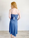 Theory Kayleigh Crunch Wash Chambray Midi Dress NWT 12