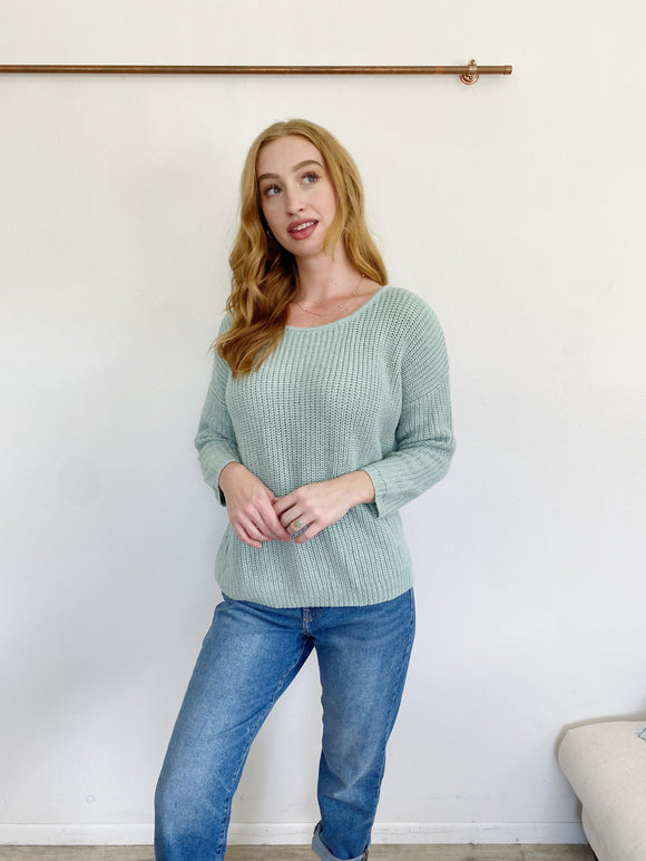 Forever 21 Knit Teal & Gold Sweater