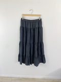 SPENSER JEREMY 100% Silk charcoal Maxi Skirt Large