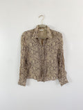 ZARA Snakeskin button down top Medium