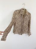 ZARA Snakeskin button down top Medium