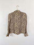 ZARA Snakeskin button down top Medium