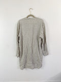 Finley Linen Alex Shirt Dress in cream/grey size Large