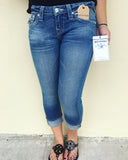 True Religion Swarovski Crystal Capri Jeans
