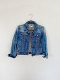 Francesca's Denim Embroidered Jean Jacket Small