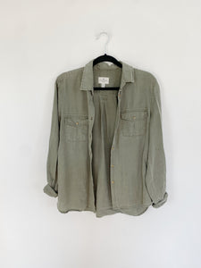 American Eagle Olive button down Top Medium