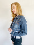 Vintage Bebina Stitch Crop Jean Jacket Large