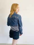 Vintage Bebina Stitch Crop Jean Jacket Large