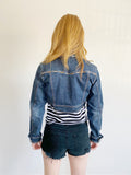 Vintage Bebina Stitch Crop Jean Jacket Large