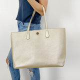 Tory Burch Gold Leather Large Tote