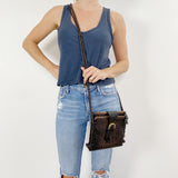 Brahmin Croc embossed Crossbody Bag