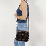 Brahmin Croc embossed Crossbody Bag