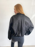 Lamatta Vintage Leather Bomber Jacket Italian